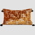 Golden Cavalry Velvet Chinoiserie Horse Throw Pillow