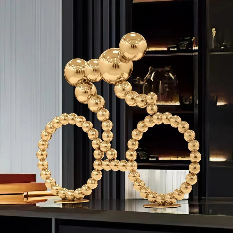 ArtZ® Stainless Steel Bubble Bike Sculpture - Gold Large