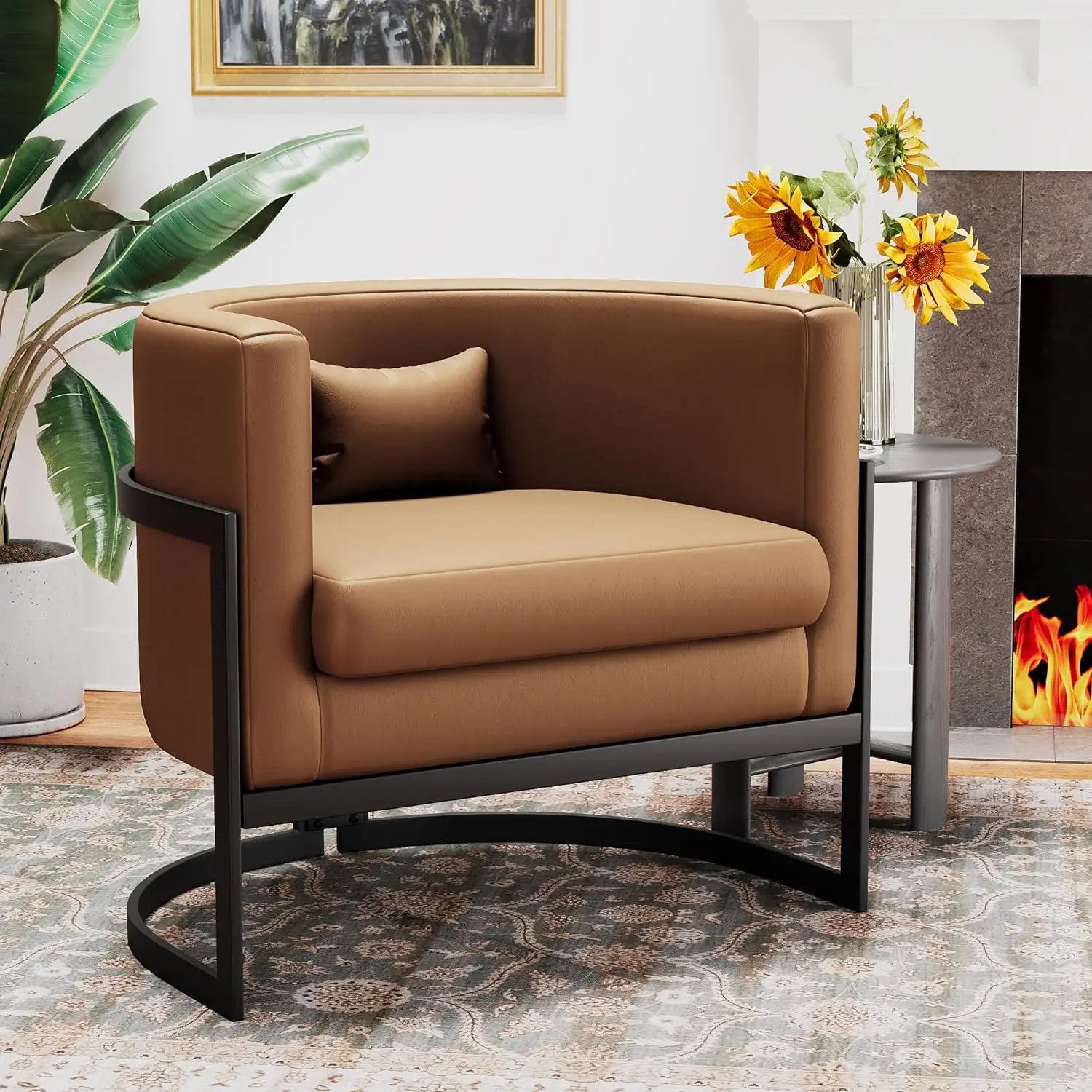 ArtZ® Velvet Nest Chair - Brown