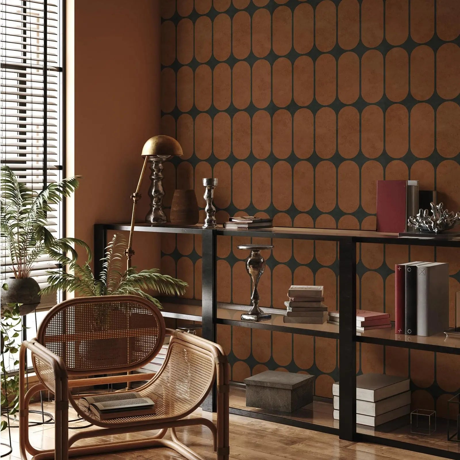 Mid-Century Arch Geometric Wallpaper