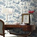 Navy Toile Farm Life Mural
