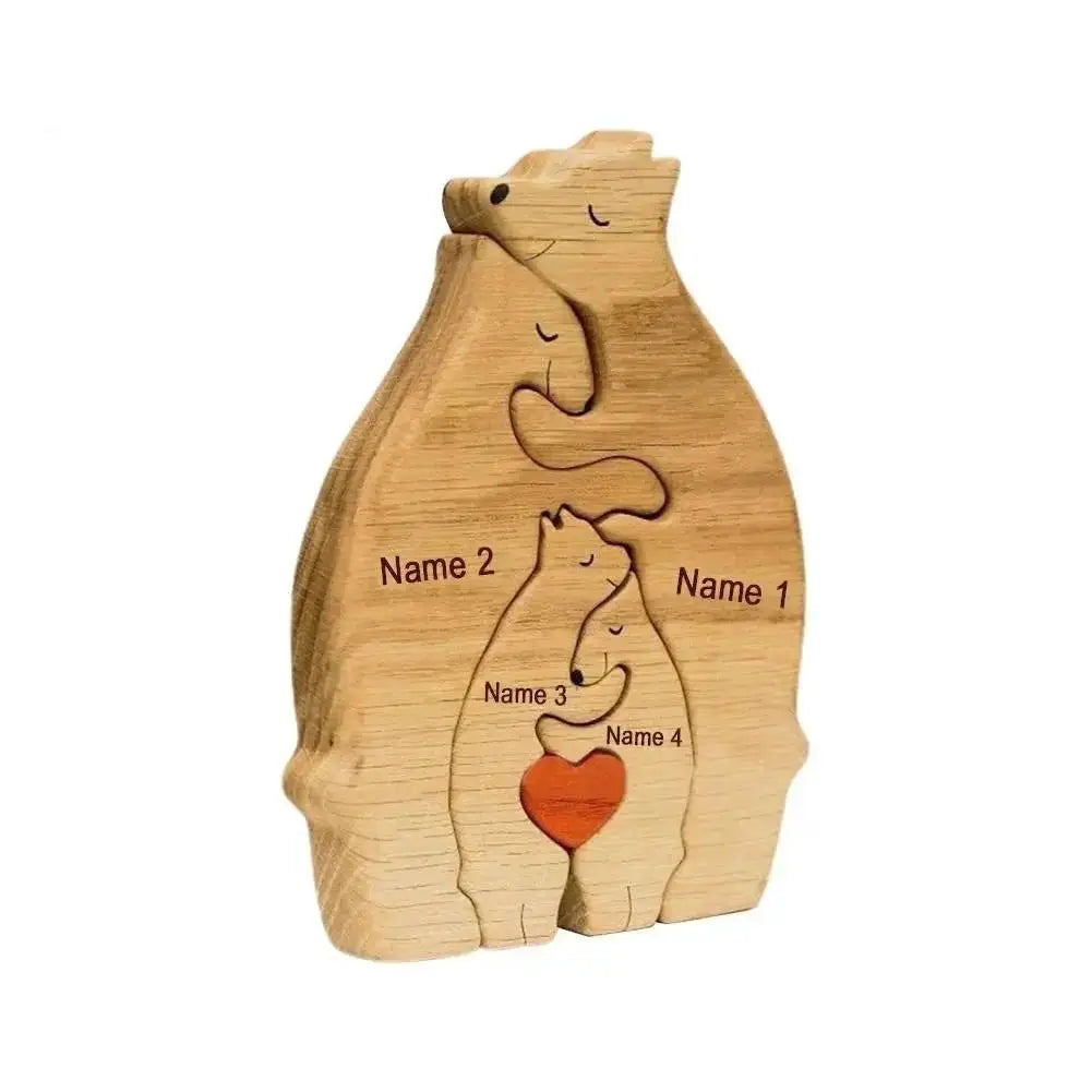 ArtZ® Wooden Bear Sculptures - 4 Bears