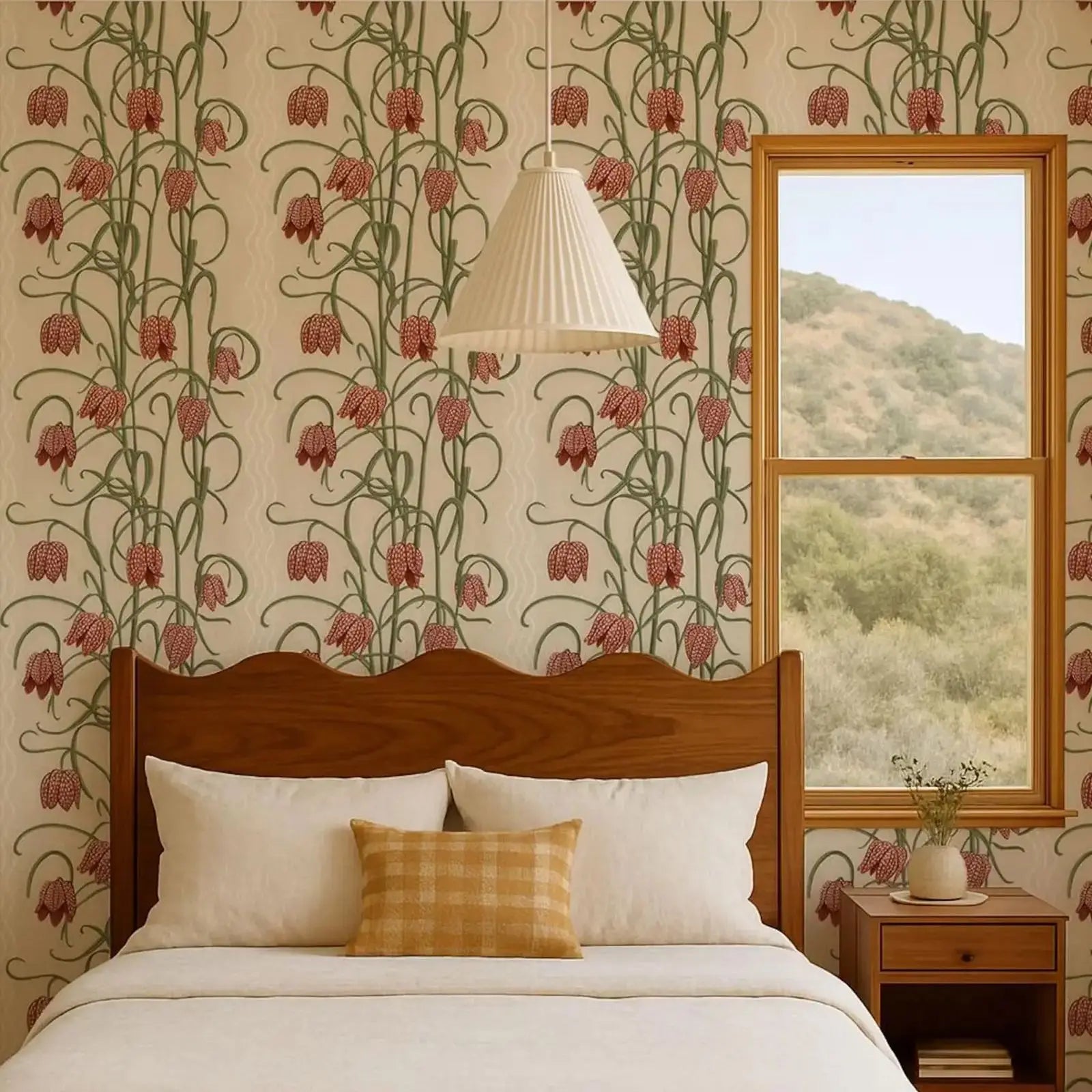 Vintage Floral And Leaves Wallpaper