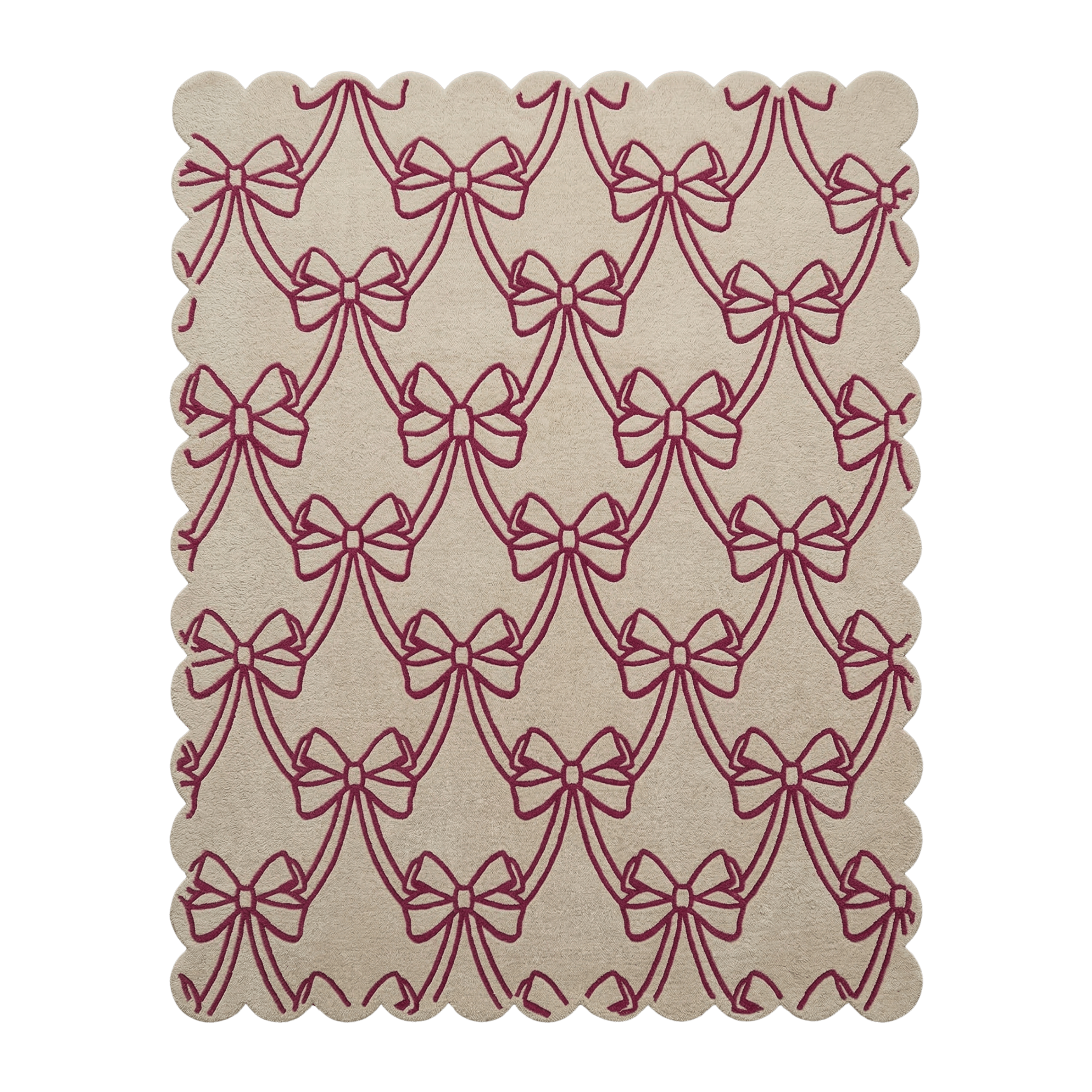 Scalloped Bow Hand Tufted Wool Rug