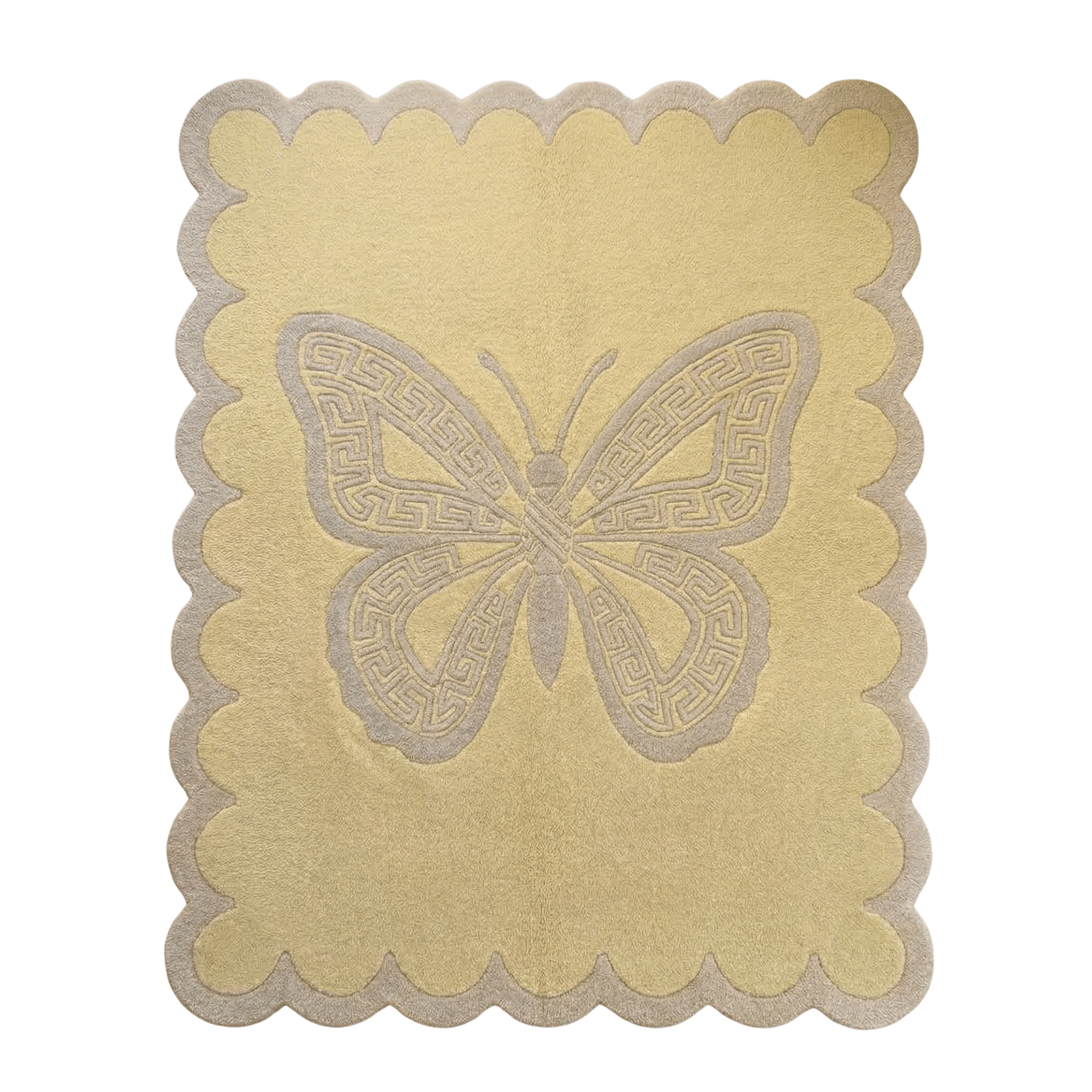 Scalloped Butterfly Hand Tufted Wool Rug