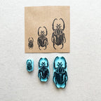 Scarab insect rubber stamp
