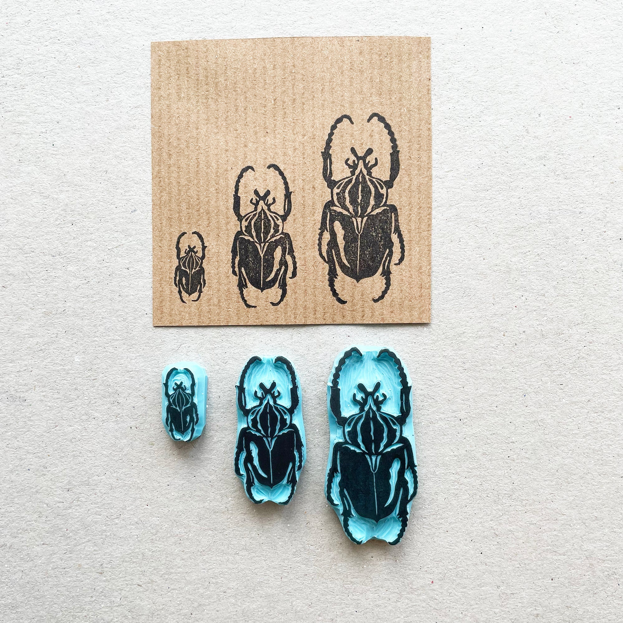 Scarab insect rubber stamp