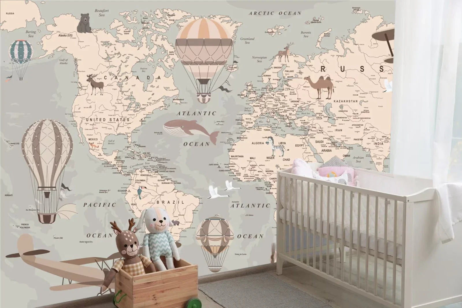 Kids World Animal Map Wallpaper