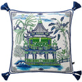 Luxurious Chinoiserie Pagoda Accent Pillow Cover