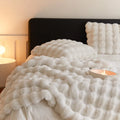 ArtZ® Rabbit Faux-Fur Nordic Blanket Throw - Off-White