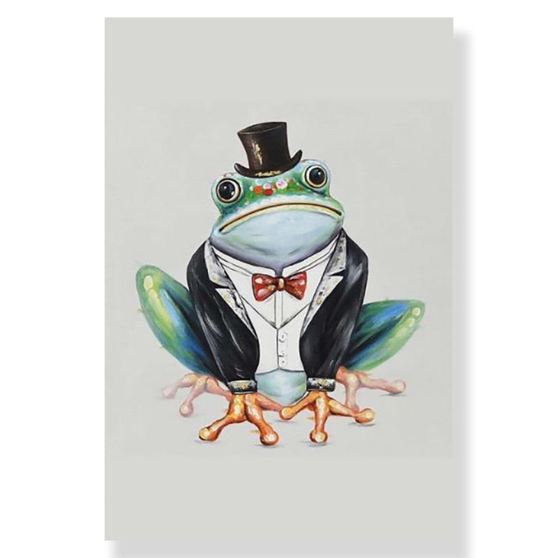 ArtZ® Most Interesting Frog In The World Paintings - Tuxedo Frog / 19.7 inch by 29.5 inch (50x75cm) No Frame