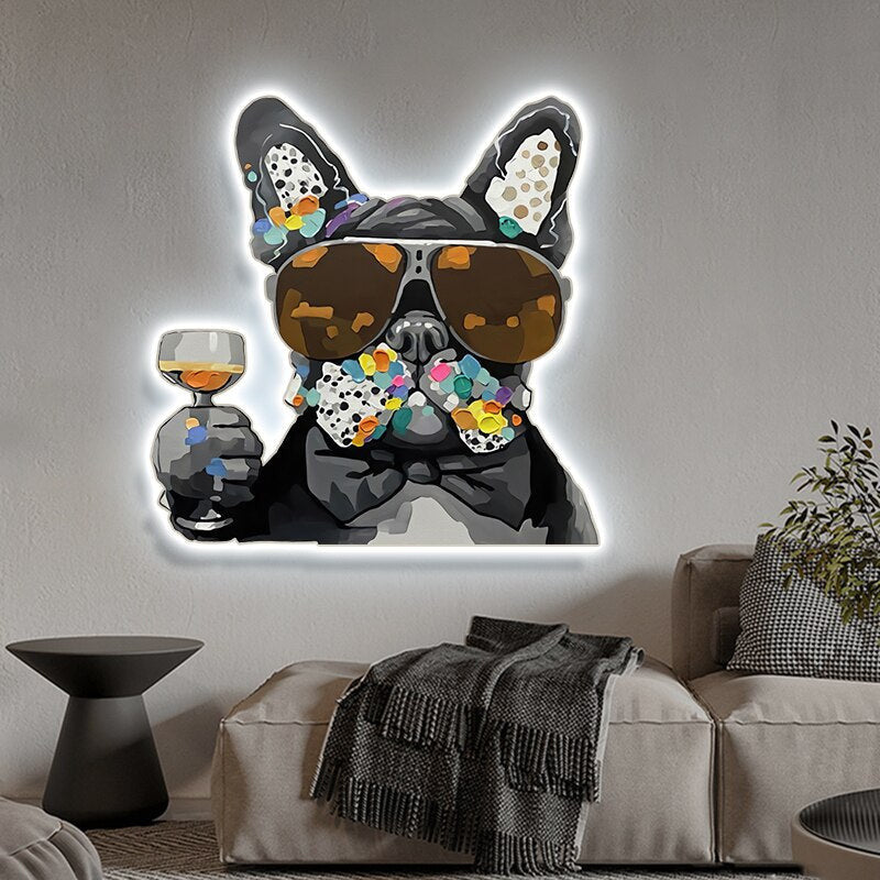 ArtZ® Funky Dog Painting Light - 31.5 inch Height (80cm) / White Light