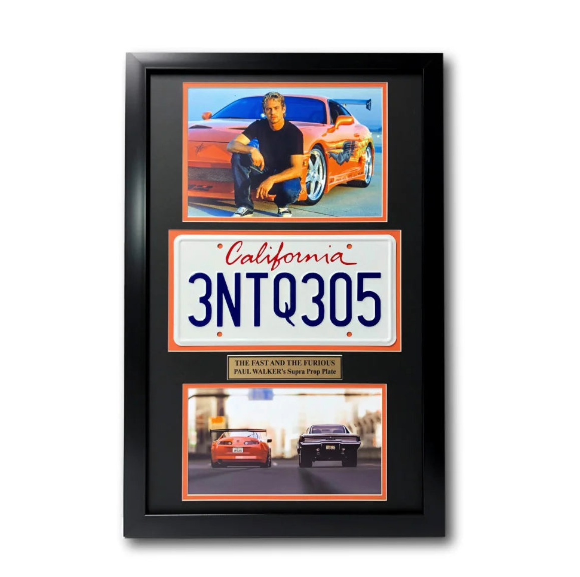 "Fast & The Furious" Paul Walker Movie Car License Plate Framed Collage