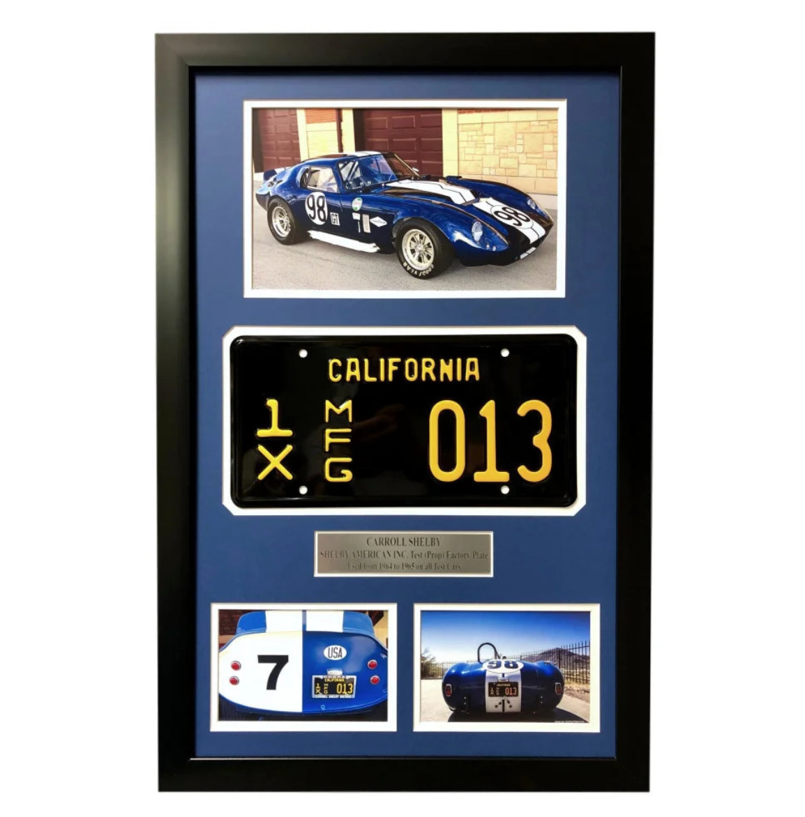 Carroll Shelby Framed Movie Prop Plate Ford vs Ferrari COBRA Daytona Coupe