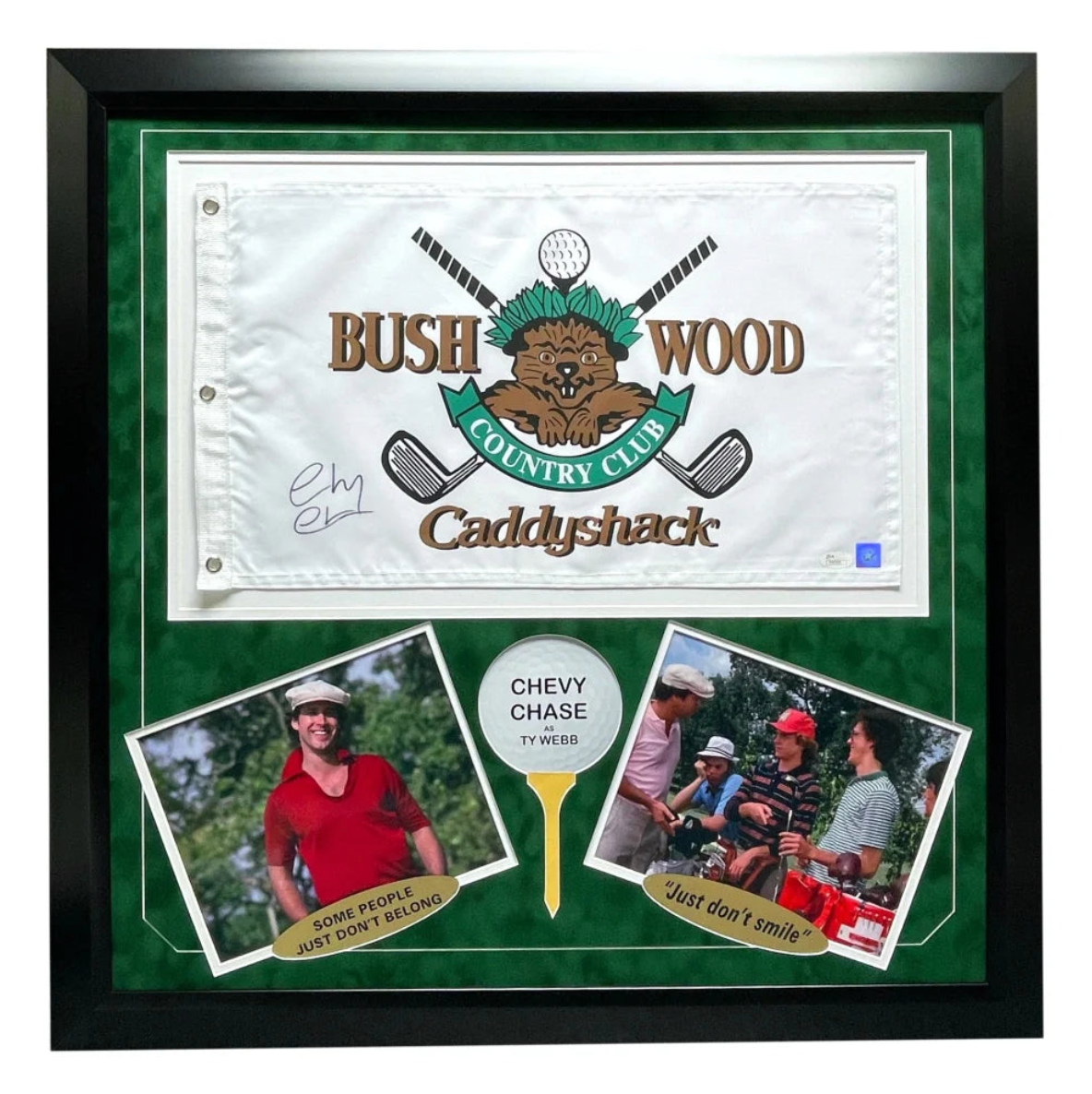 Chevy Chase Signed Caddyshack Flag Frame Collage COA Bushwood Pin Autographed