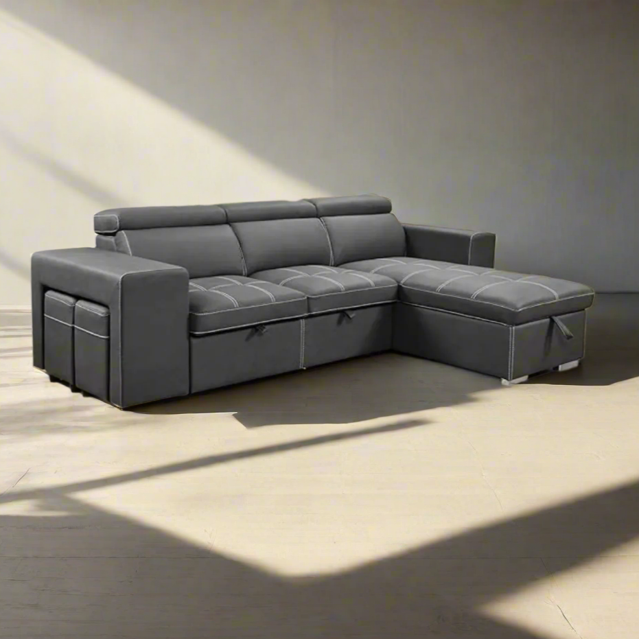 ArtZ® Hideaway Haven Sofa Set - Grey 4-seat