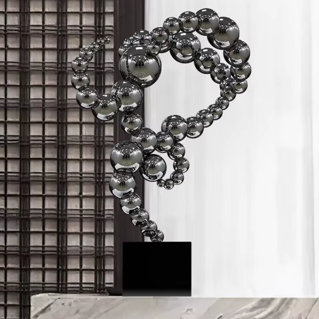 ArtZ® Orbique Niche Stainless Steel Sculpture - Black
