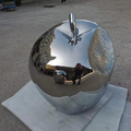 ArtZ® Silver Core Stainless Steel Apple Sculpture - Small; Height 13 inch (33 cm)