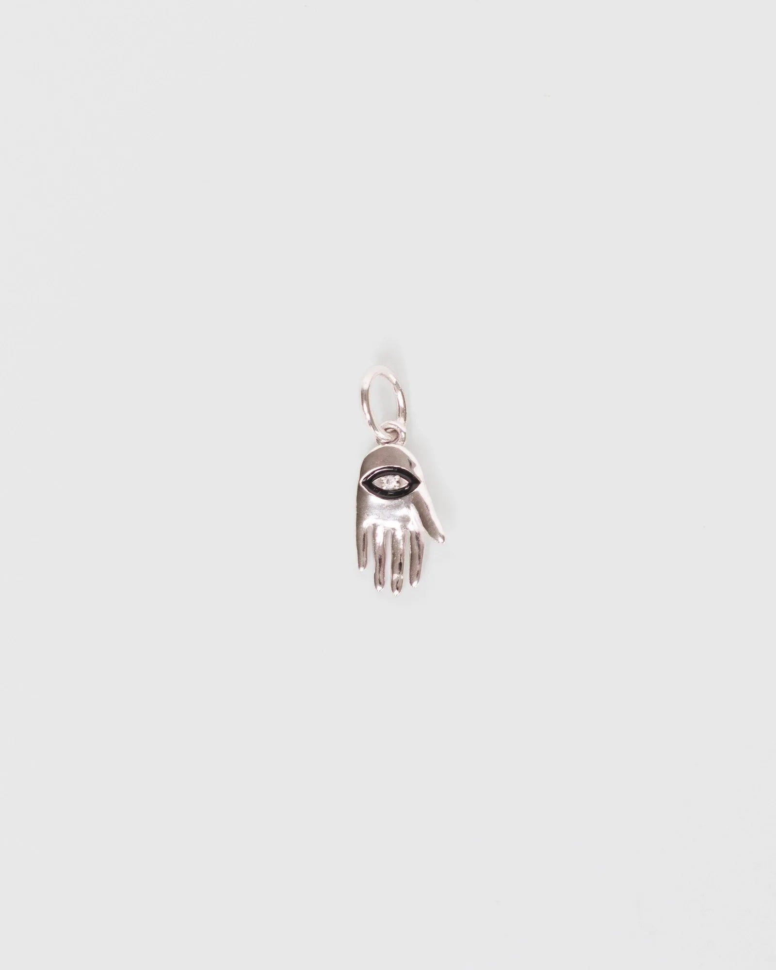 Sculptured Hamsa Charm in Sterling Silver