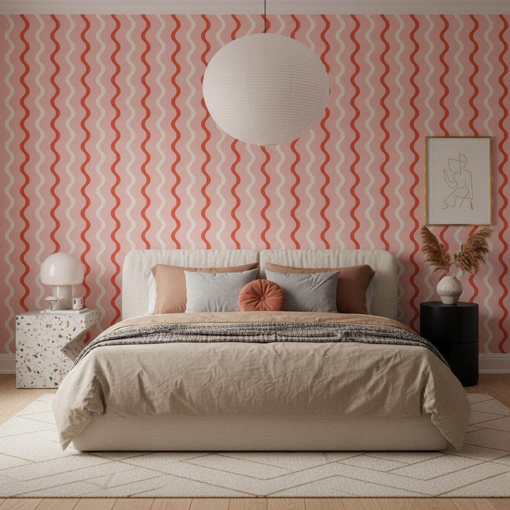 Wiggly Stripe Wallpaper