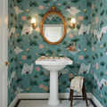 Cranes and Lotus Chinoiserie Wallpaper