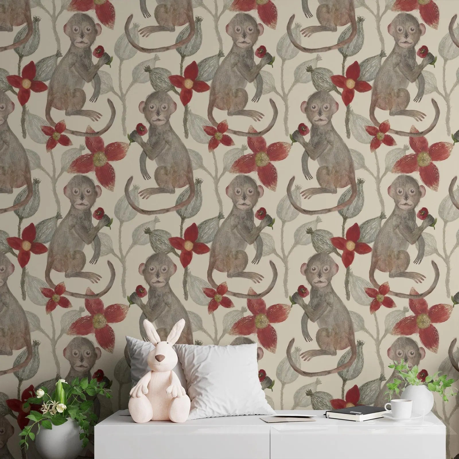 Playful Monkey Jungle Wallpaper