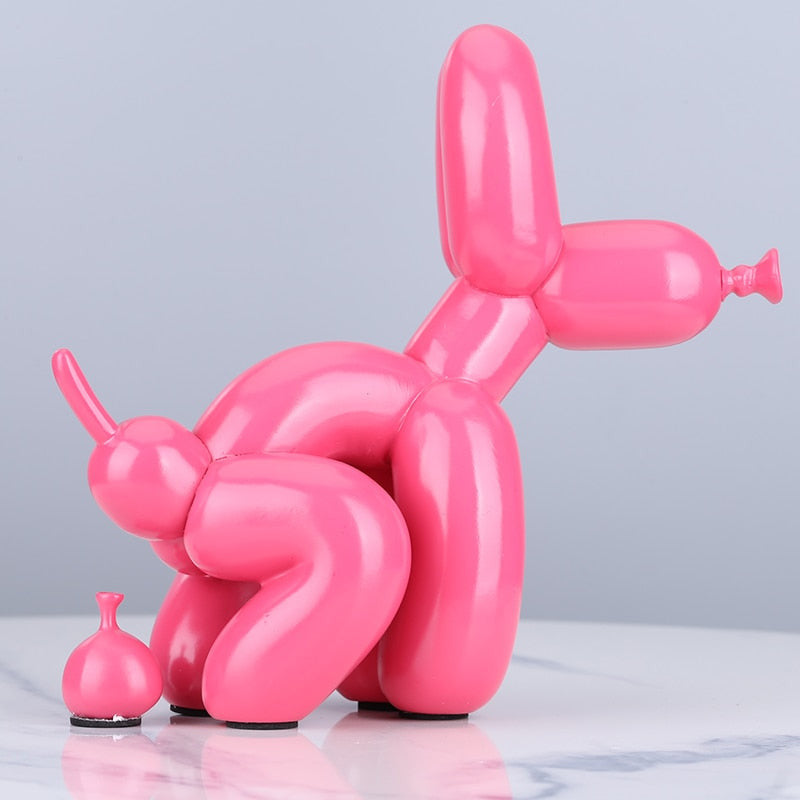 ArtZ® Balloon Dog Doing Business Sculpture - Cherry Powder
