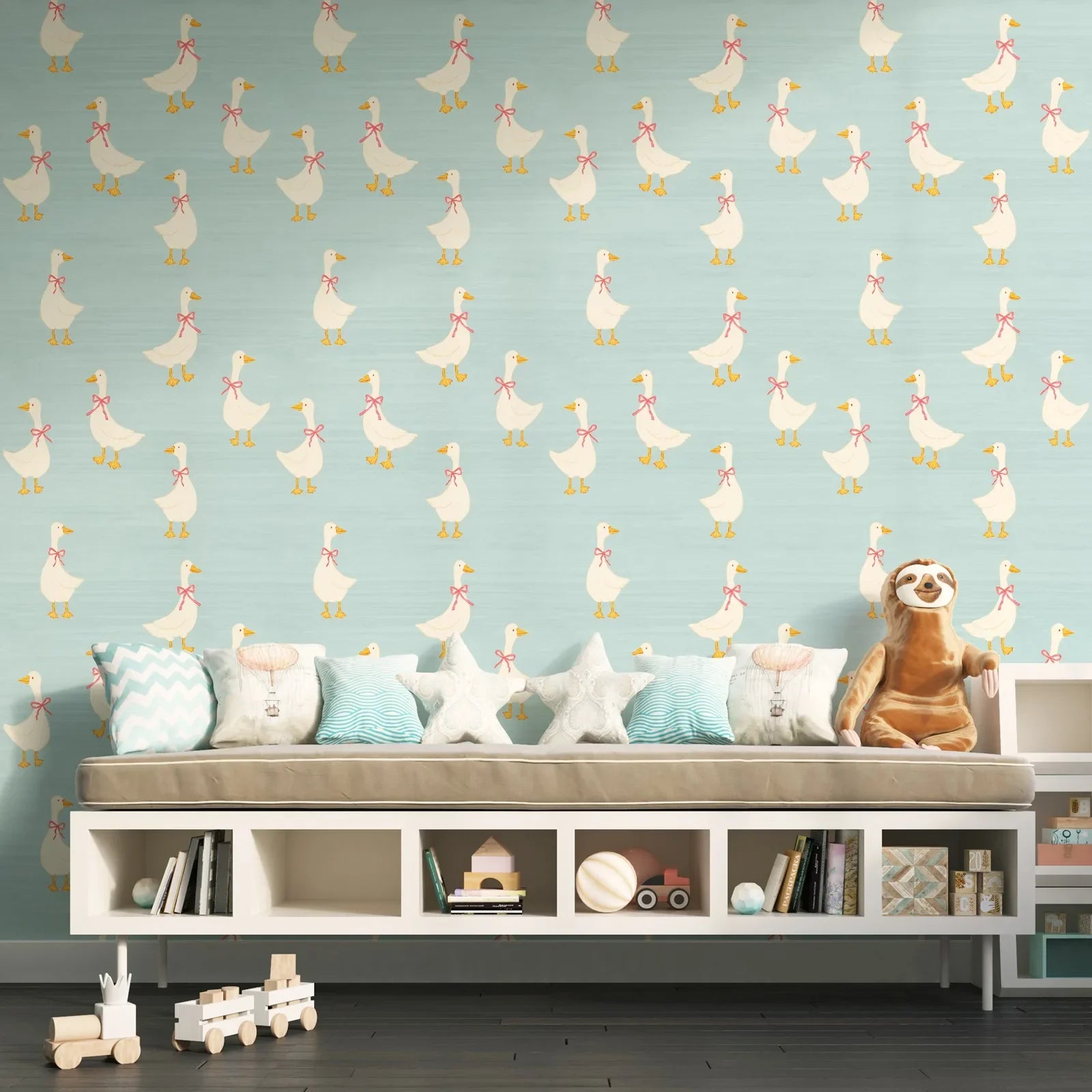 Cute Goose Nursery Wallpaper