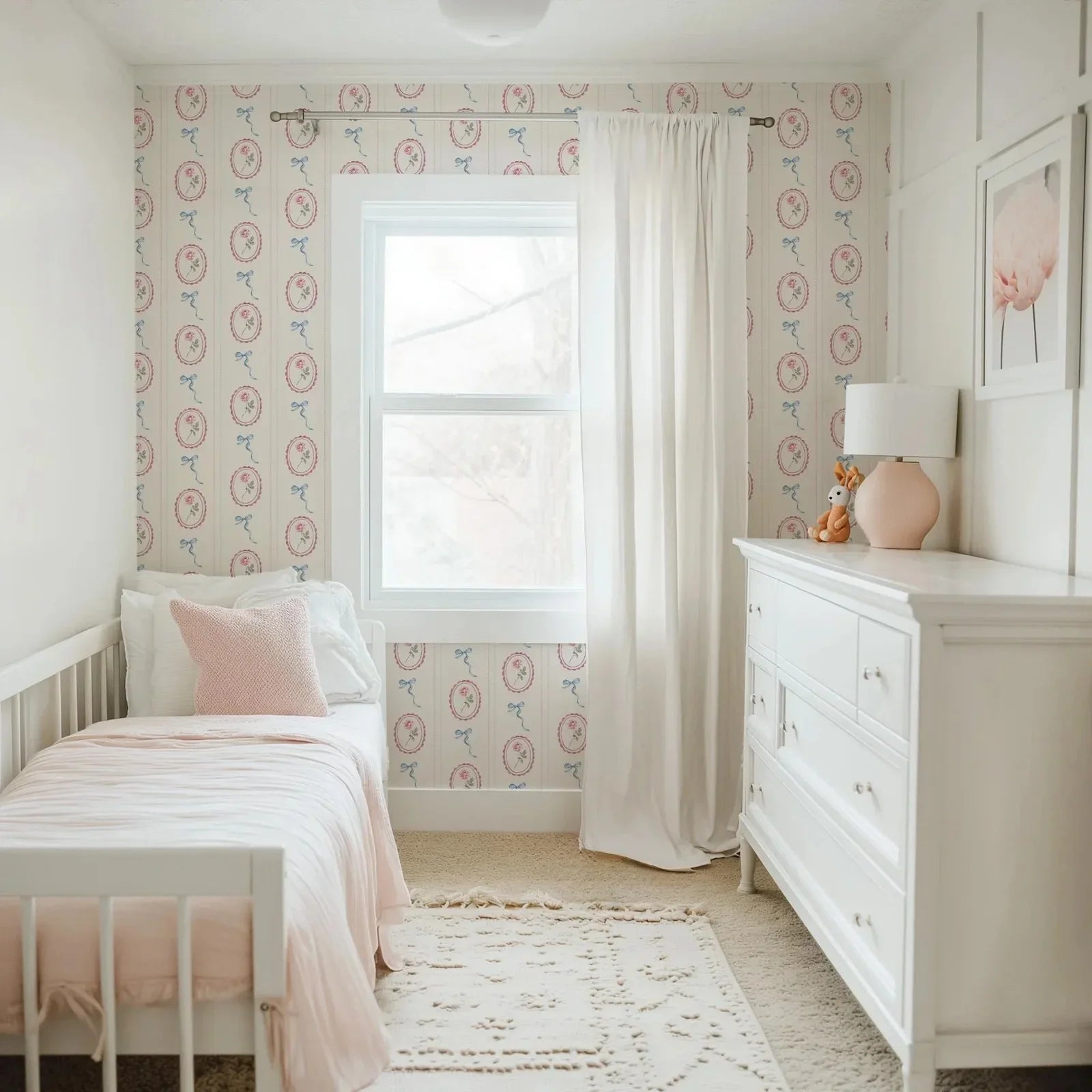 Rose and Bow Cottage Wallpaper
