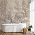 Soft Tone Tree Landscape Mural