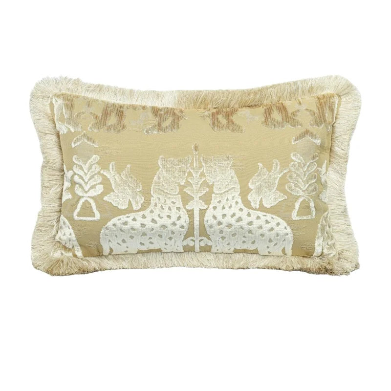 Platinum Tiger Velvet Metallic Throw Pillow