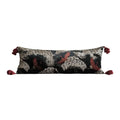 Crimson Crane Velvet Embroidered Throw Pillow