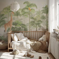 Giraffe Safari Animals Mural