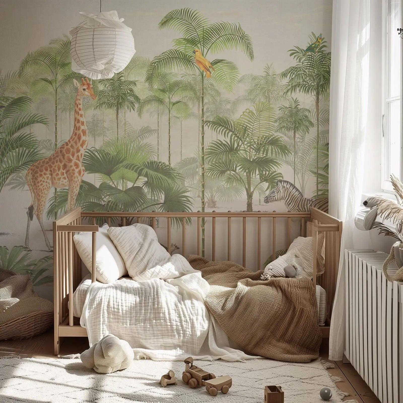 Giraffe Safari Animals Mural