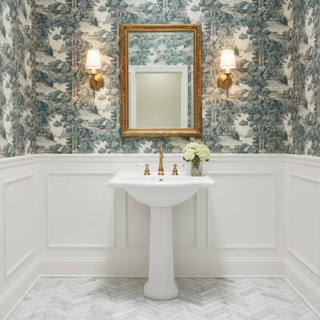 Oil-Painted Forest Blooms Floral Wallpaper