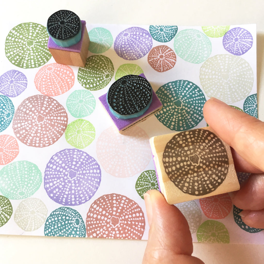 Sea urchins rubber stamps