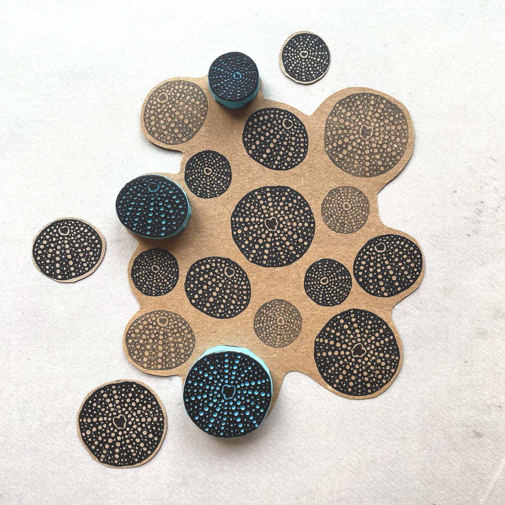 Sea urchins rubber stamps
