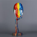 ArtZ® Abstract Painted Face Sculptures - Large 15.4 inch by 4.9 inch (39x12.5cm)