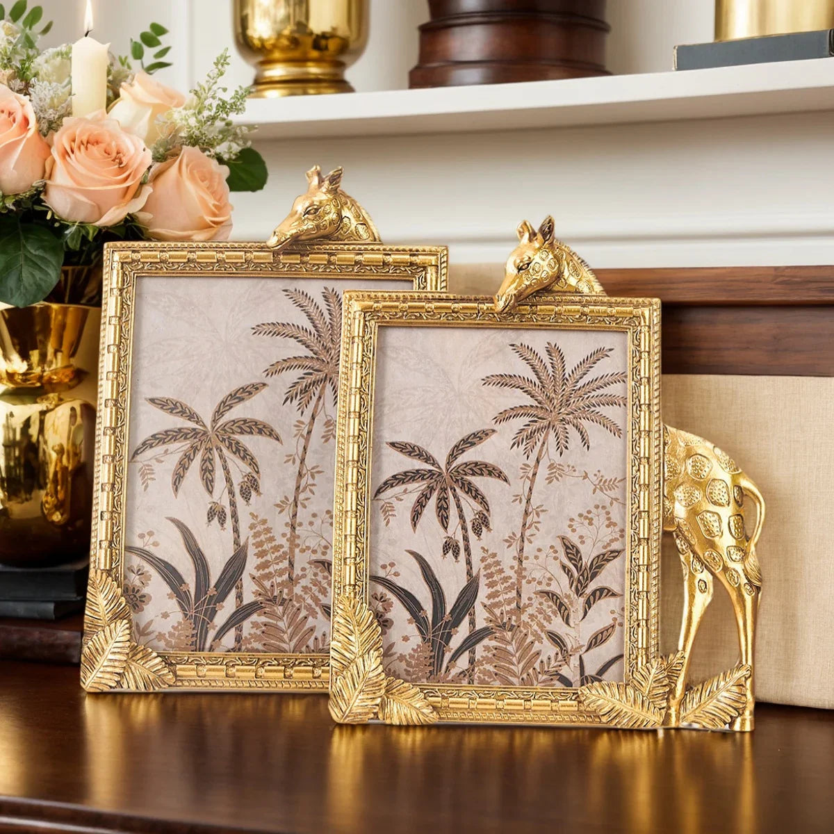 Golden Giraffe Resin Photo Frame
