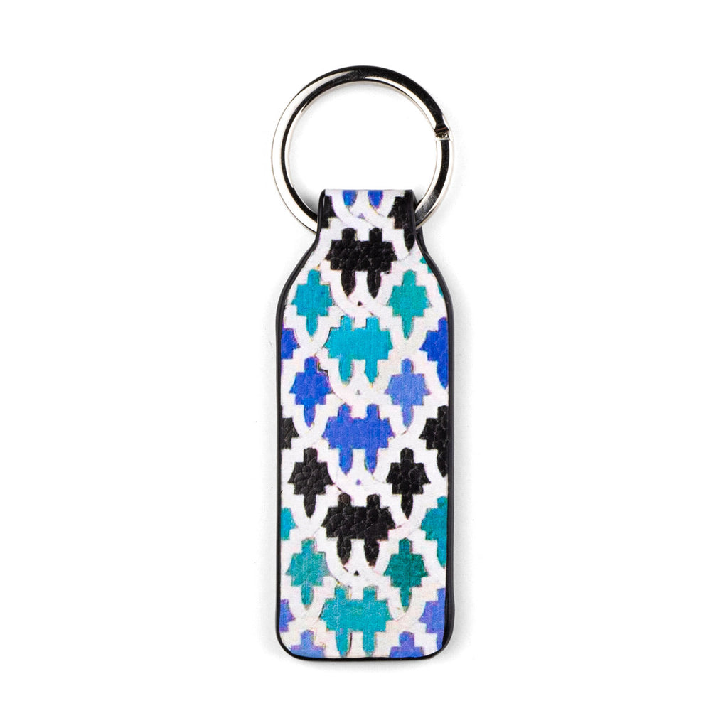 Blue and Black Leather Keychain Sebka
