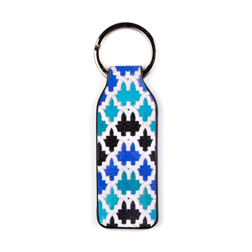 Blue and Black Leather Keychain Sebka