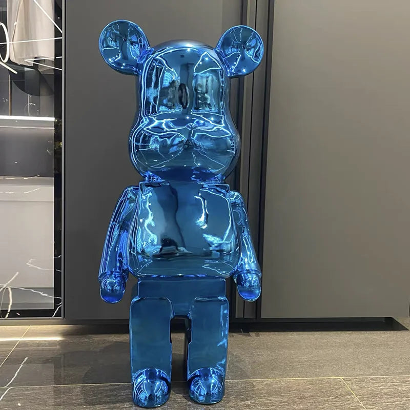 ArtZ® Large Bear Sculptures - Blue / Height 31.5 inch (80 cm)