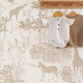 Beige Safari Animals Wallpaper