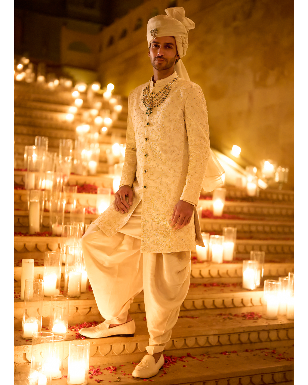 Ivory Sherwani Set By KYNAH, Luxury Indian Fashion & Bridal Wear