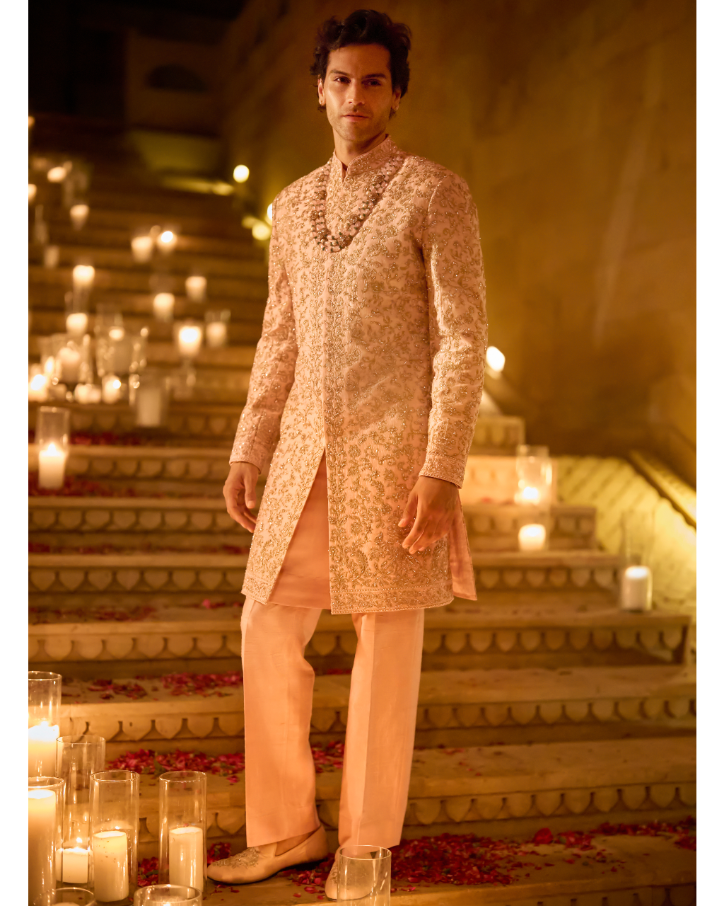 Pink Zardosi Sherwani Set By KYNAH, Luxury Indian Fashion & Bridal Wear