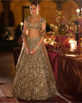 Antique Gold Jeweled Lehenga Set By KYNAH, Luxury Indian Fashion & Bridal Wear