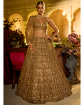 Antique Gold Sequin Lehenga Set By KYNAH, Luxury Indian Fashion & Bridal Wear