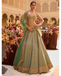 Green Gold Zardosi Lehenga Set By KYNAH, Luxury Indian Fashion & Bridal Wear