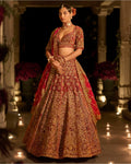 Maroon Zardosi Lehenga Set By KYNAH, Luxury Indian Fashion & Bridal Wear