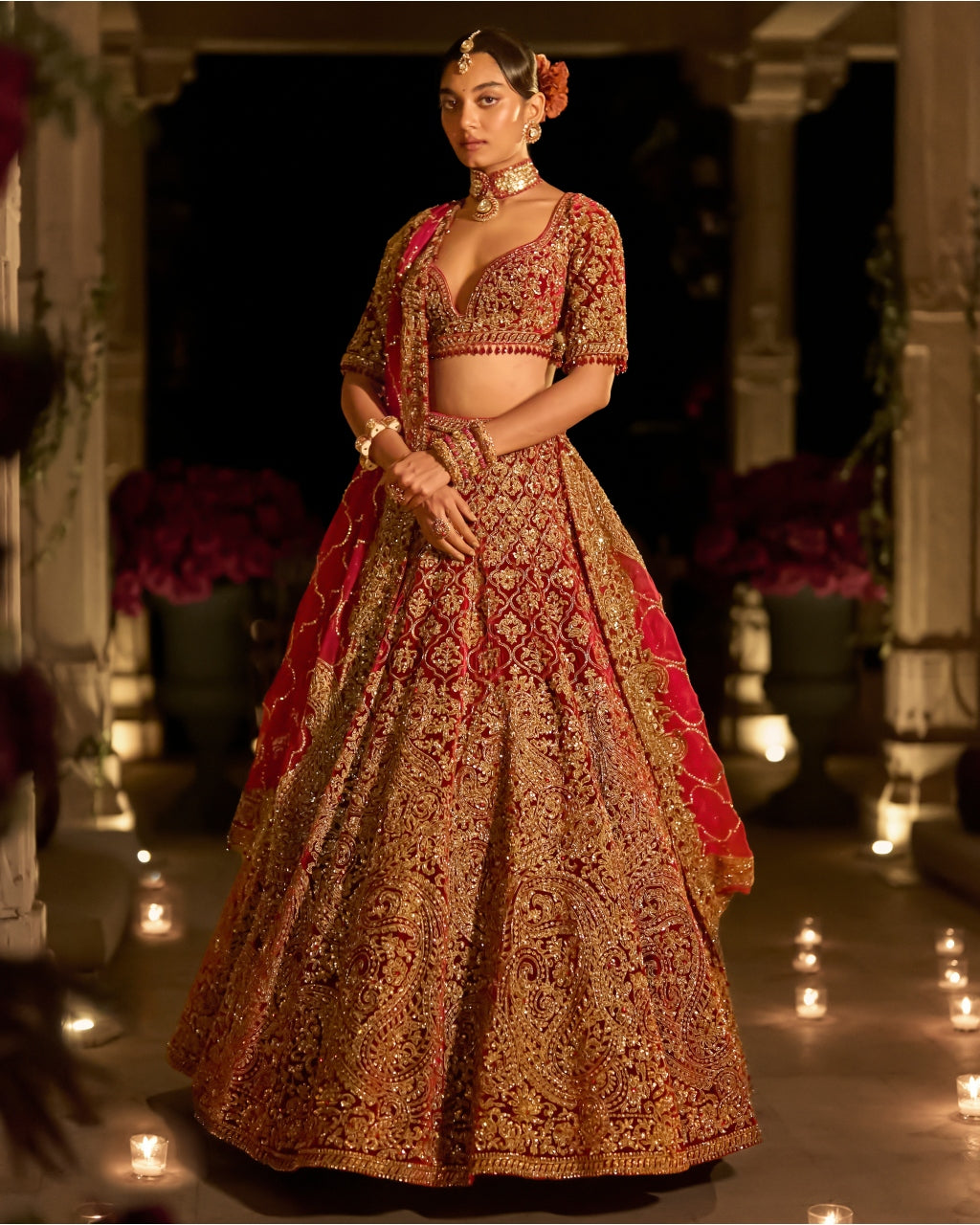 Maroon Zardosi Lehenga Set By KYNAH, Luxury Indian Fashion & Bridal Wear